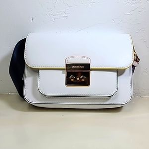 Michael Kors Sloan Editor Medium Leather Bag – Bright White, NWT (MSRP: $558)